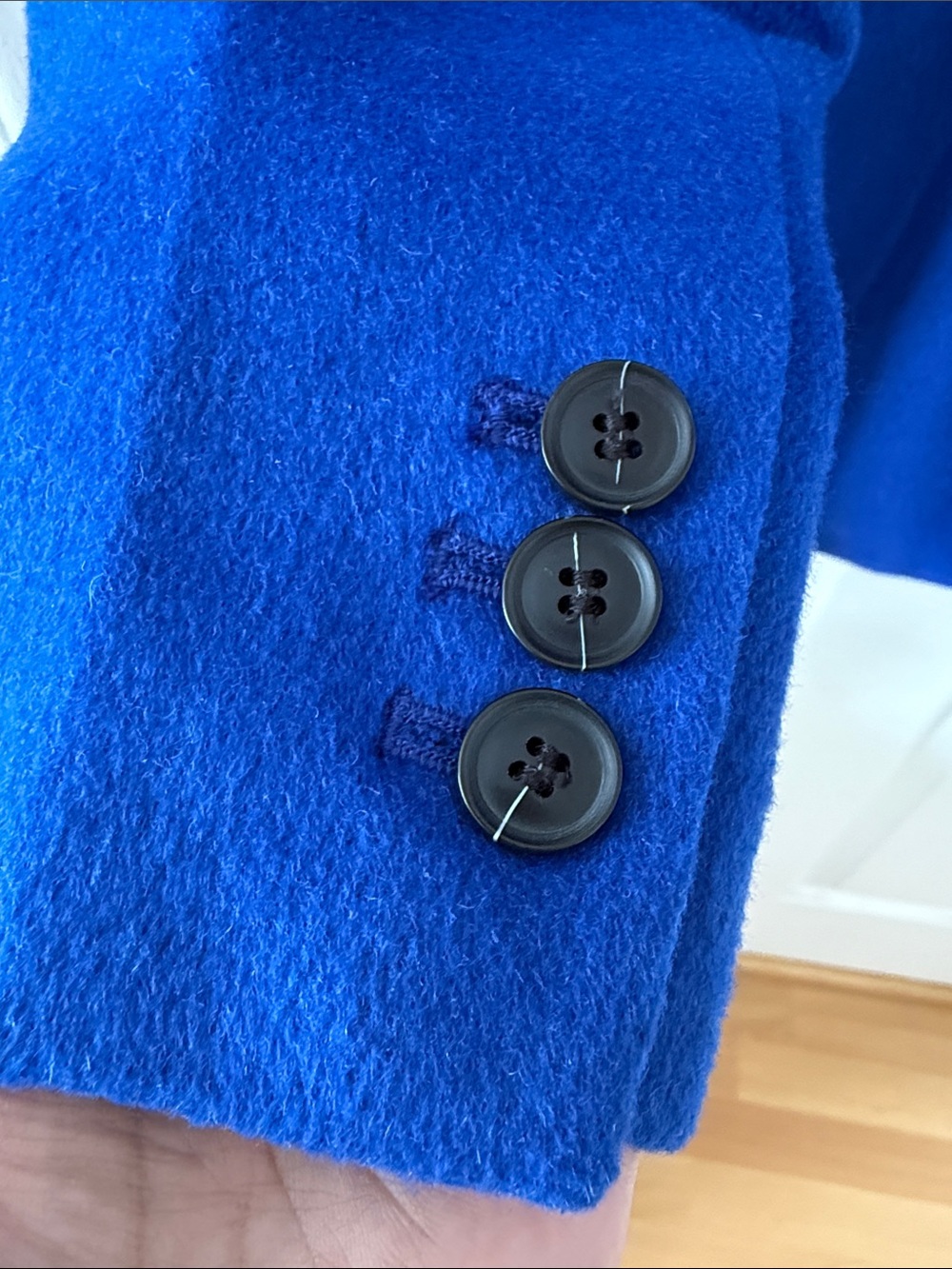 LOFT Royal Blue Double-Breasted Wool-Blend Blazer - Picture 5 of 5